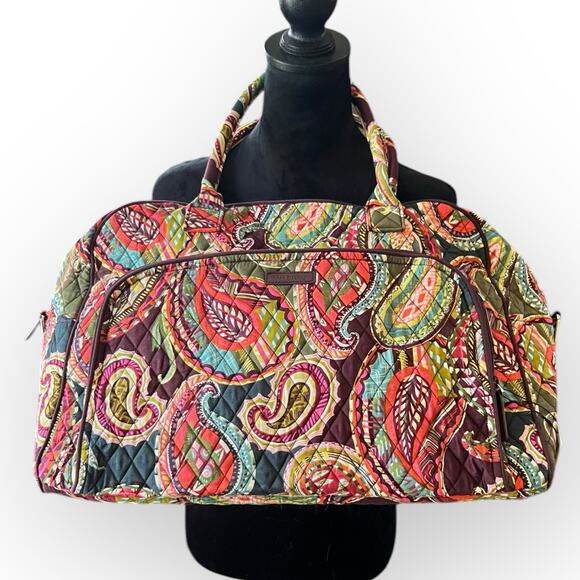 Vera Bradley Quilted Fabric Weekender Bag in Retired Pattern Heirloom Paisley - Picture 1 of 15